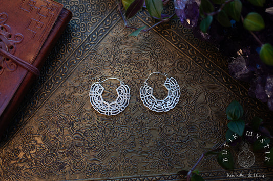 Örhängen i silver - Mandala hoops