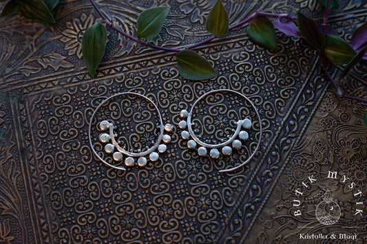 Örhängen i silver - Dot spirals