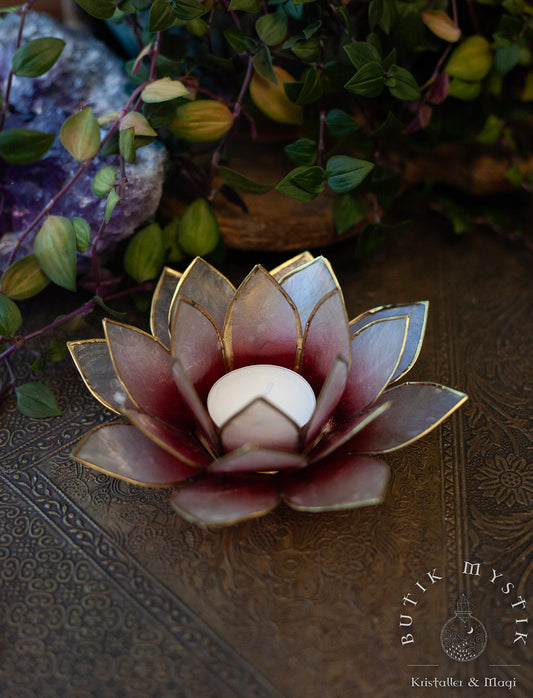 Lotus ljuslykta - Ljusröd / Vit