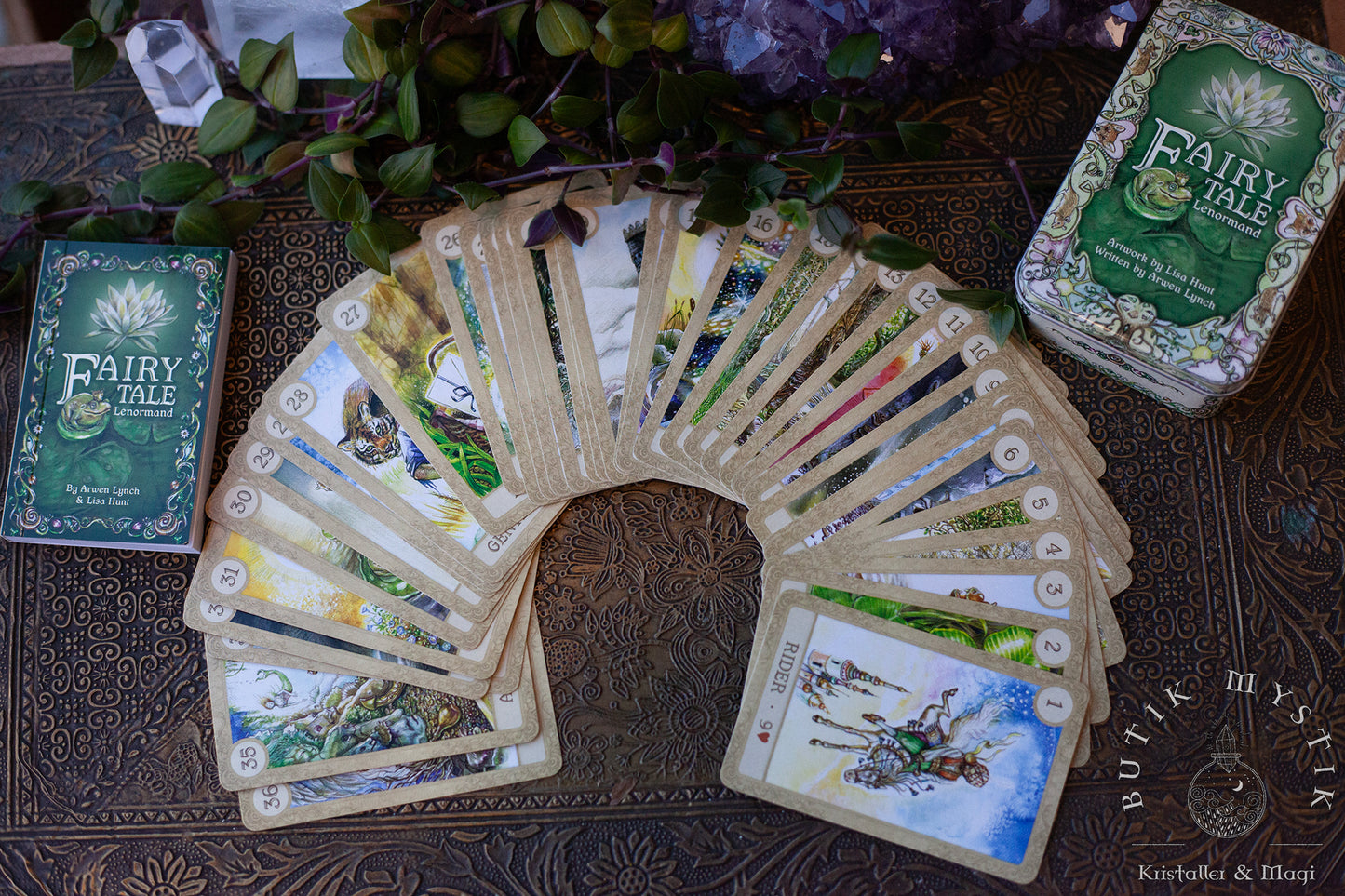 Fairy Tale Lenormand mini-kort i plåtask