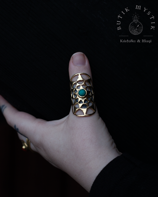 Ring i mässing med turkos