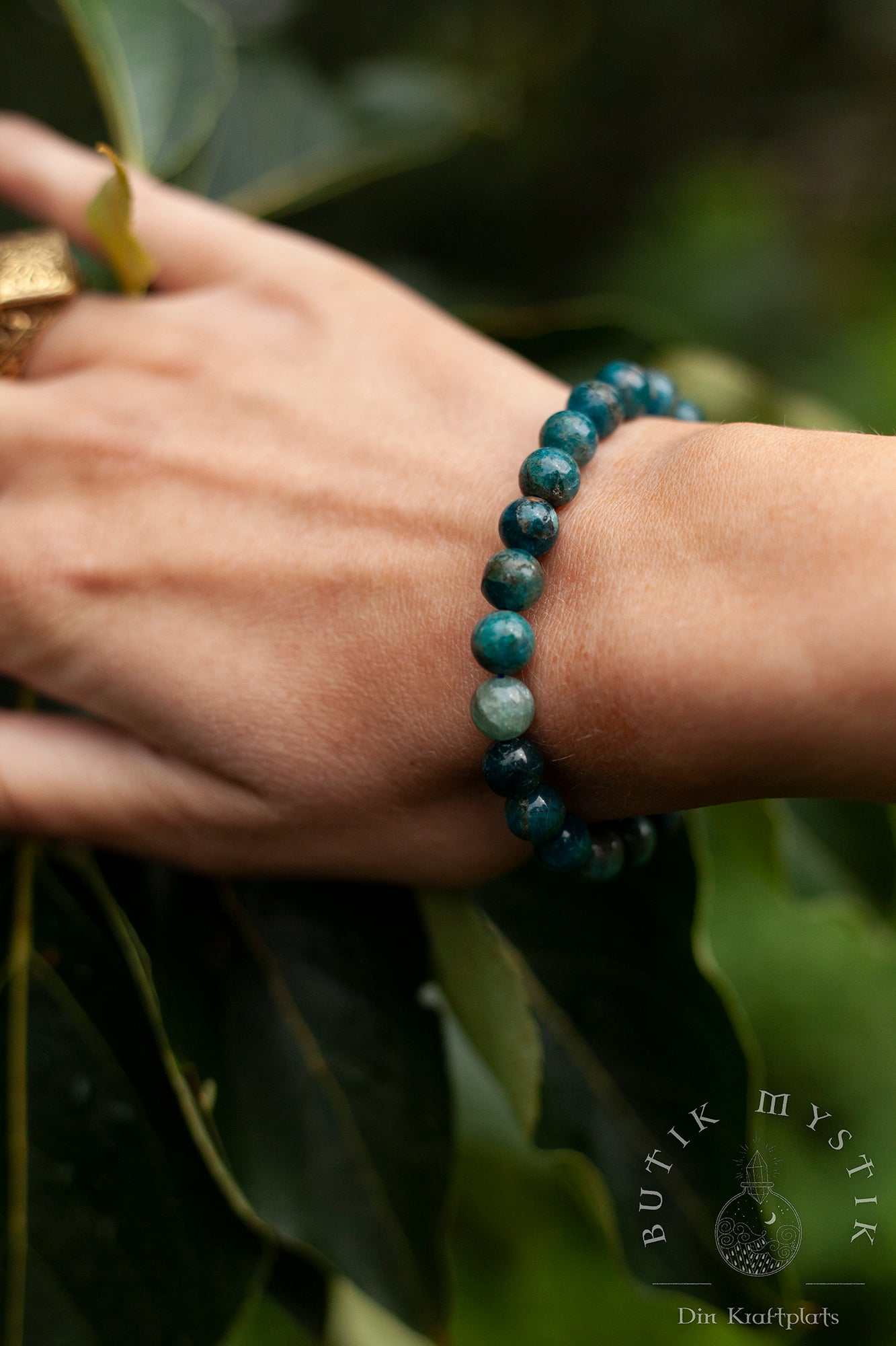 Armband i kristall - Apatit 8mm