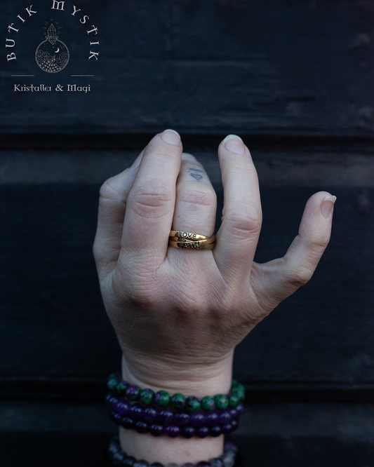 Ring i mässing - Love, hope and faith