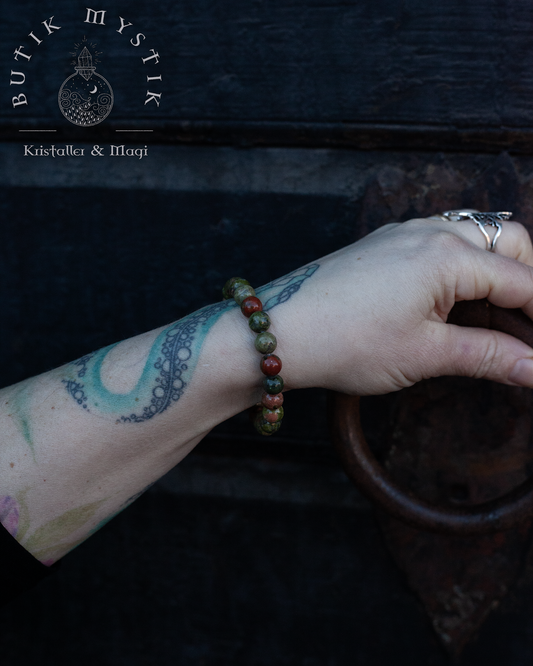 Armband - Blodjaspis 8mm