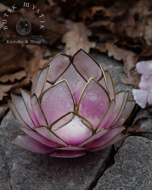 Lotus ljuslykta - Stor Rosa