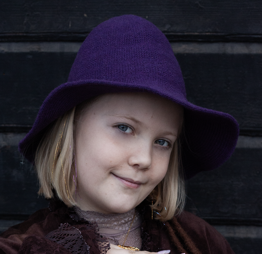 Lila häxhatt - Halloween Barn Dam Herr Onesize