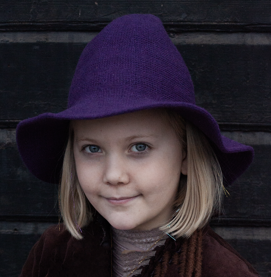 Lila häxhatt - Halloween Barn Dam Herr Onesize