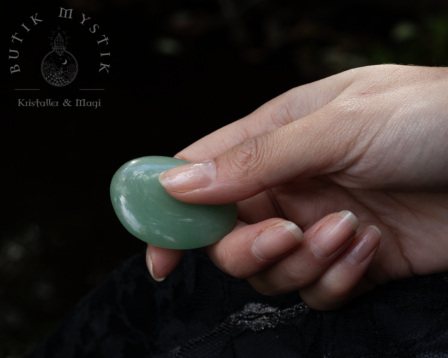 Grön aventurin - tumsten * touch stone