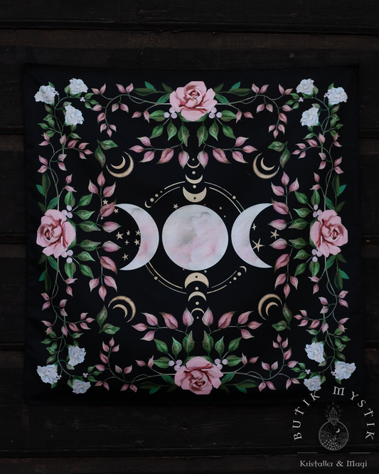 Häxig  altar duk - Månfaser och rosor