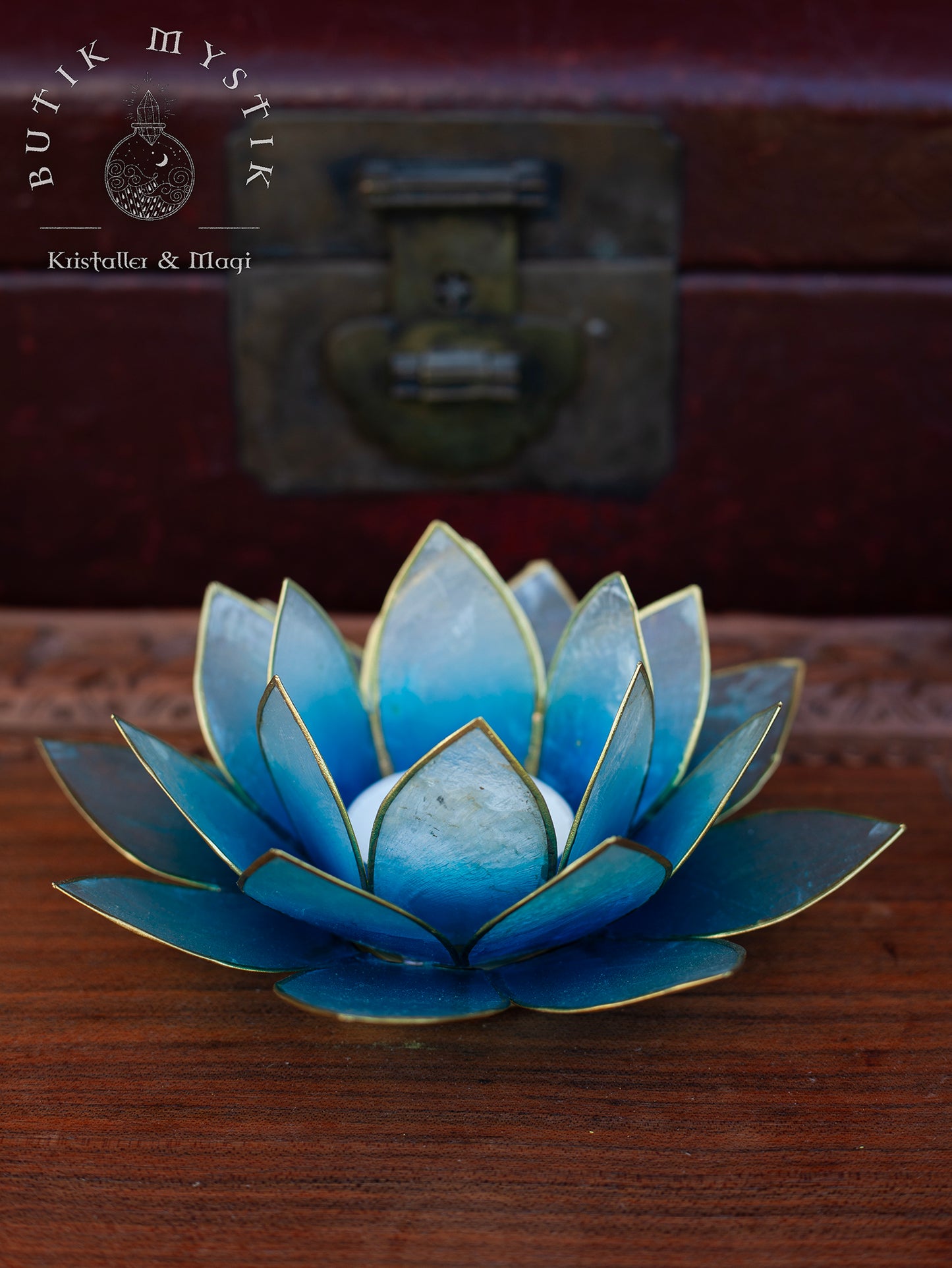 Lotus ljuslykta - Ljusblå