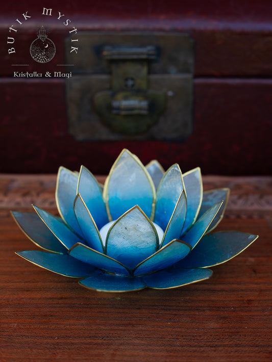 Lotus ljuslykta - Ljusblå