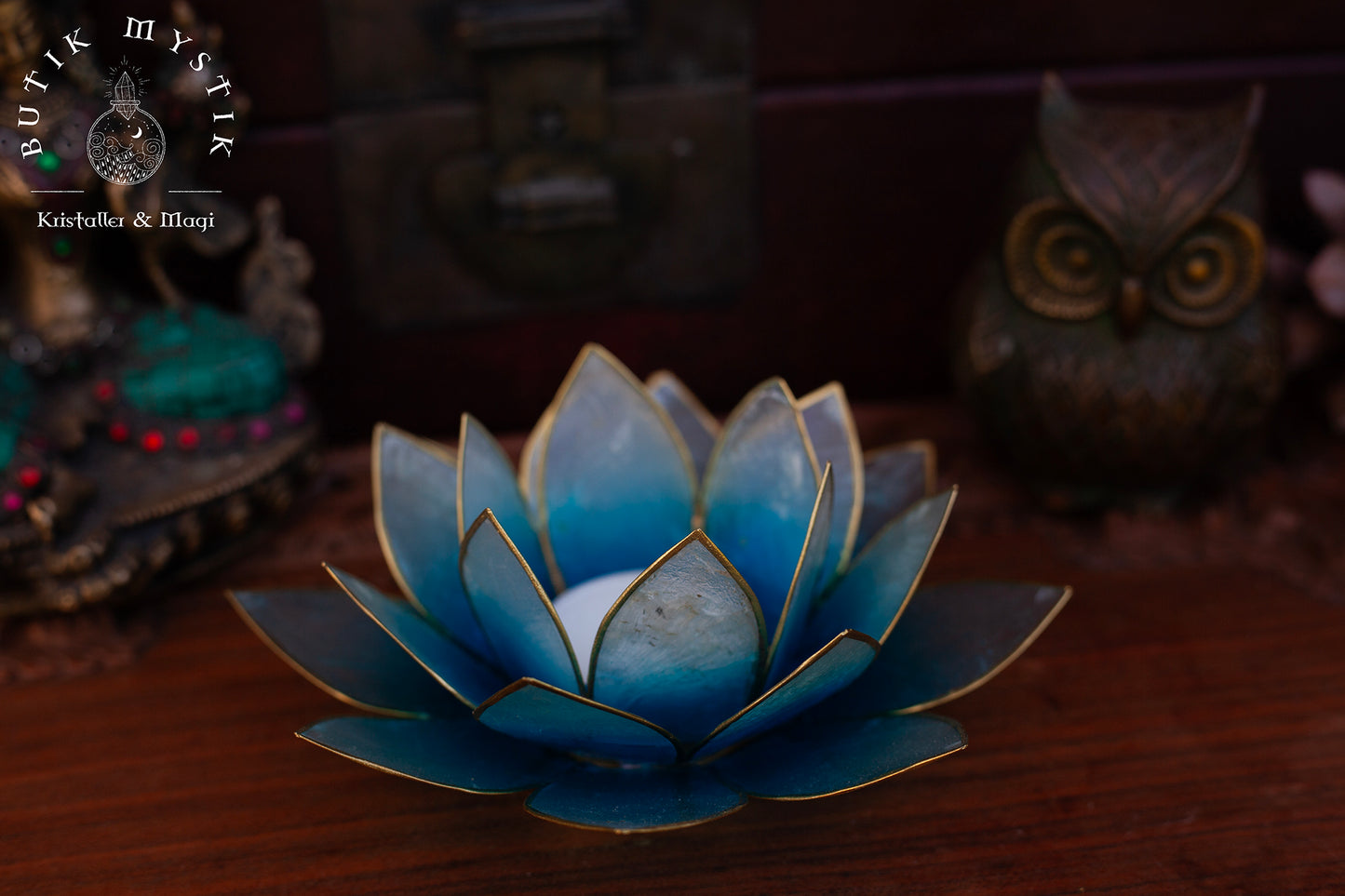Lotus ljuslykta - Ljusblå