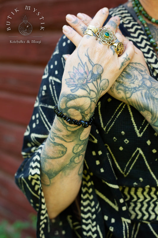 Armband i kristall - Onyx chips
