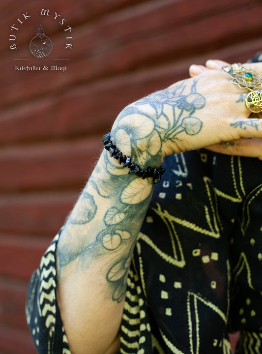 Armband i kristall - Onyx chips