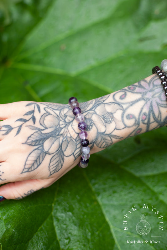 Armband i kristall - Regnbågs-flourit