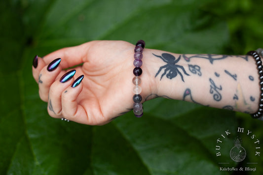 Armband i kristall - Regnbågs-flourit