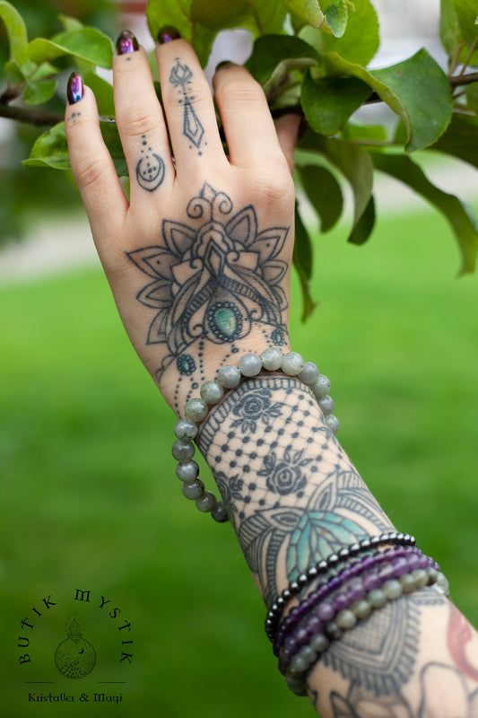 Armband i kristall - Labradorit 8mm