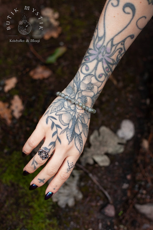 Armband i kristall - Labradorit 6mm