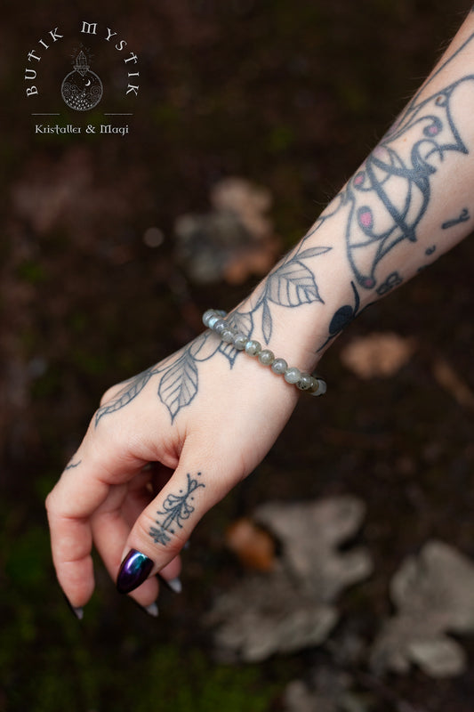 Armband i kristall - Labradorit 6mm