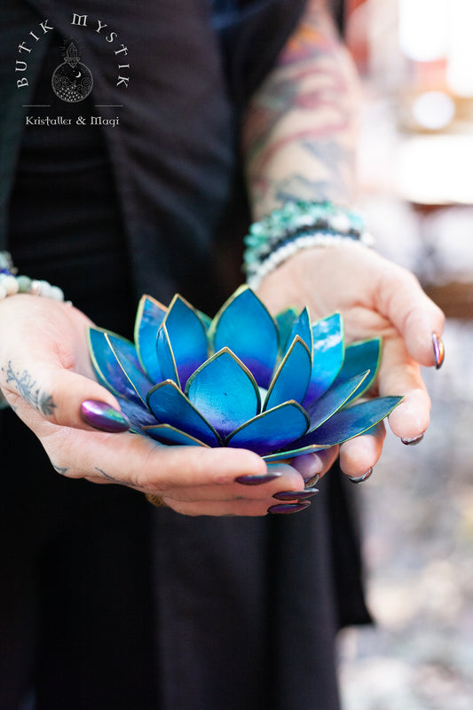 Lotus ljuslykta - lila/blå