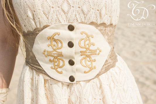 CORSET LACE BELT - Off white