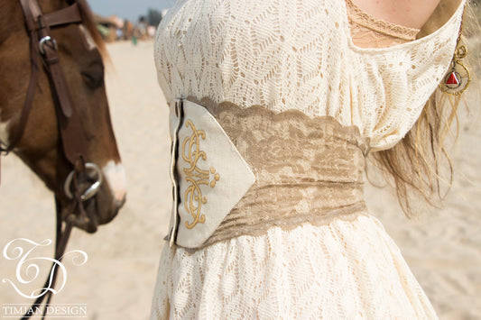 CORSET LACE BELT - Off white