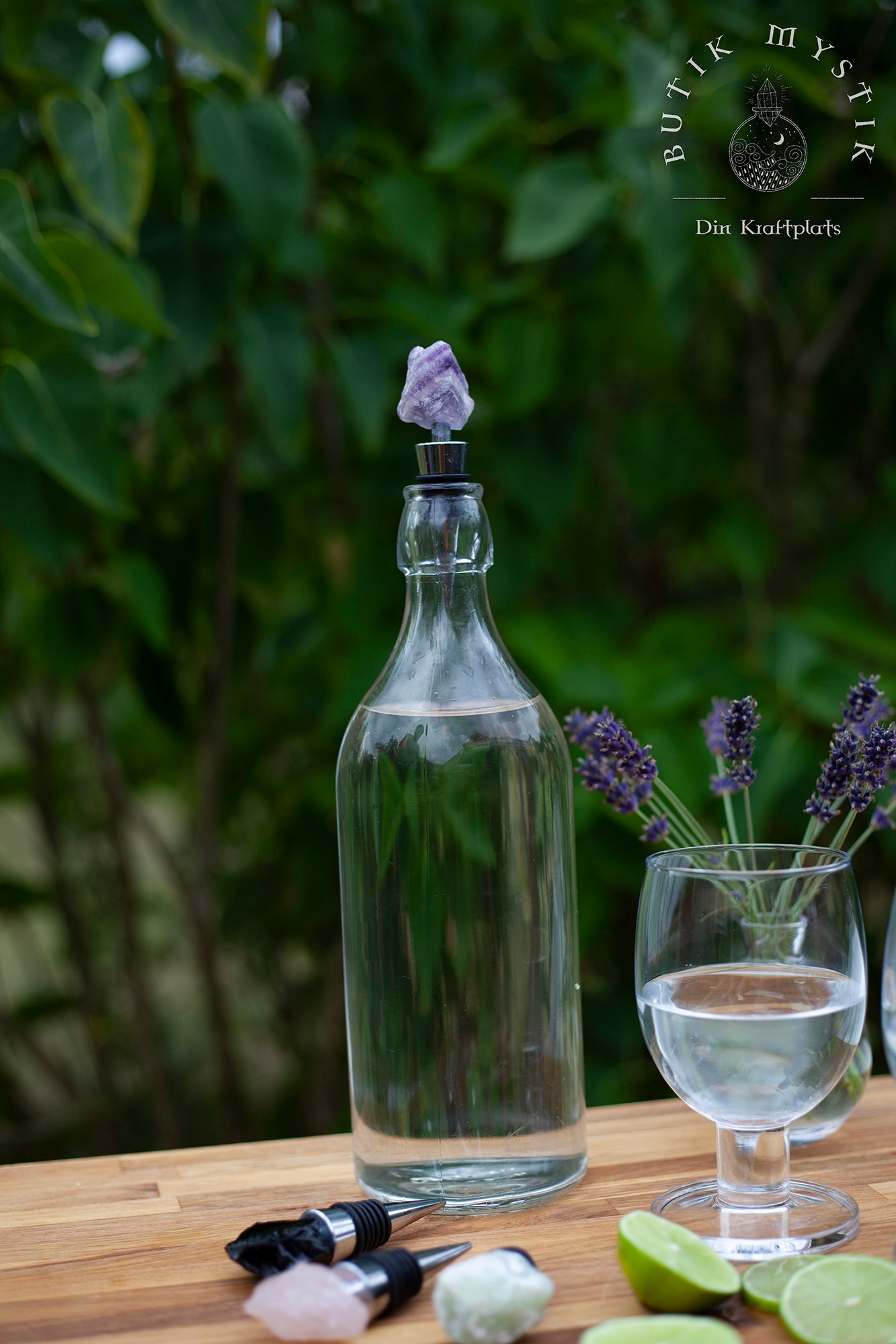Kork i kristall till flaska / vinflaska - Rosenkvarts