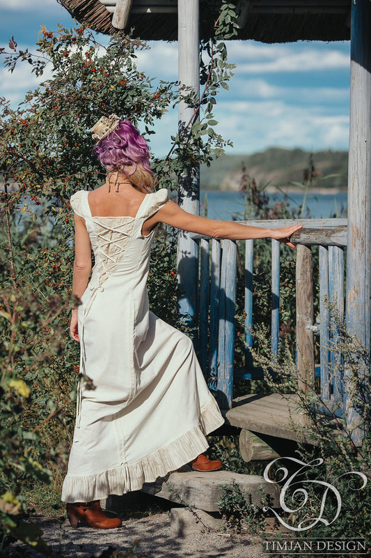 ESMERALDA DRESSES - Off white & Blue